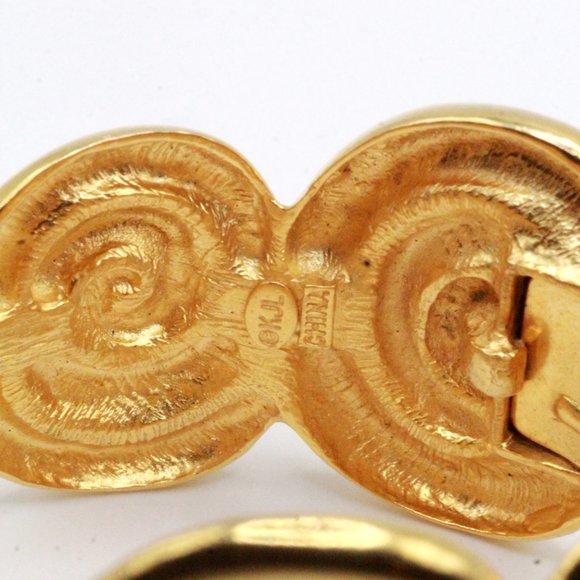 Kenneth Jay Lane Designer Heavy Massive Etruscan Swirl Matte Gold Clamp Bracelet - Picture 9 of 9